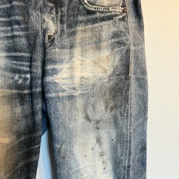 Rag & bone miramar jogger denim heavily distressed sweatpants french terry XS - Picture 2 of 8